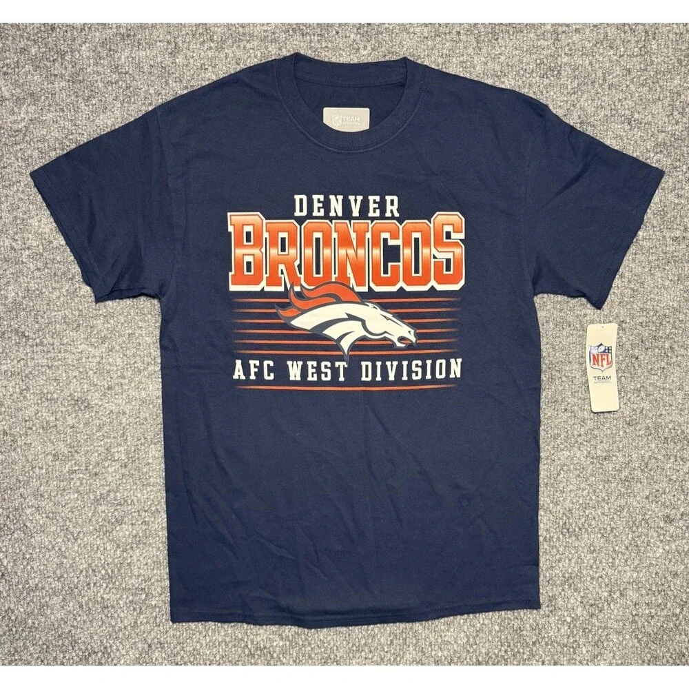 Denver Broncos T-Shirt Football NFL Team Apparel Navy Blue Men’s Size Medium NWT